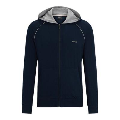 HUGO BOSS雨果博斯男新款连帽长袖卫衣拉链运动舒适户外休闲上衣