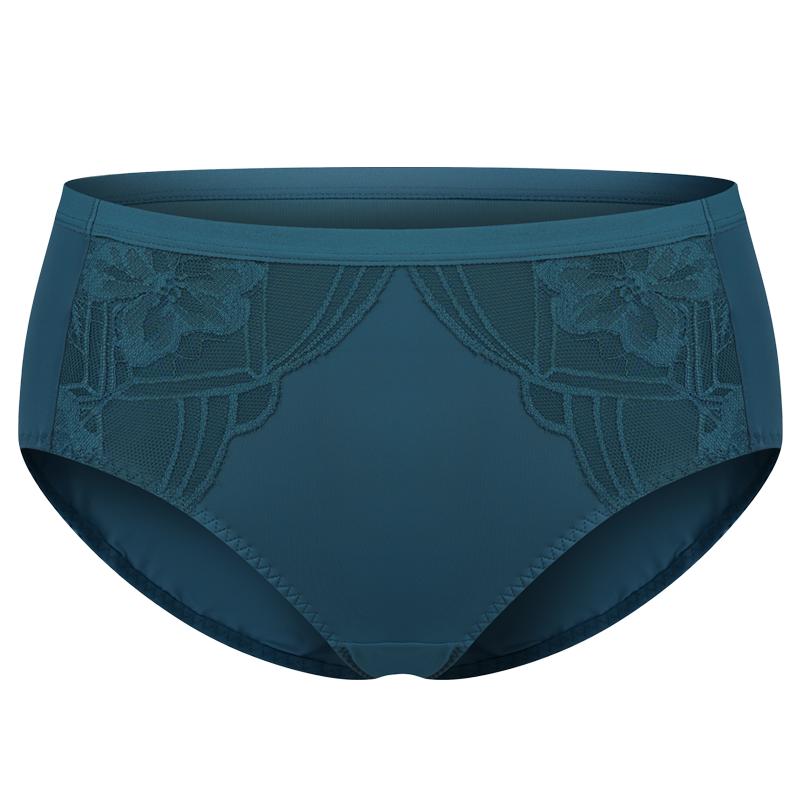 古今内衣花卉蕾丝内裤舒适透气三角裤棉质底裆女士中腰内裤