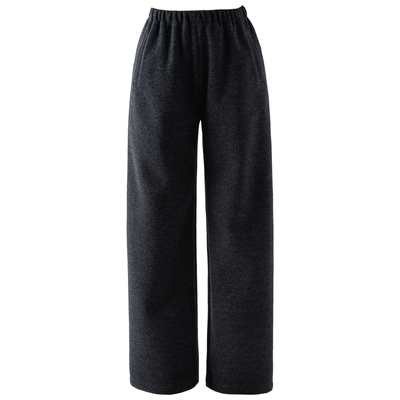 春四季黑灰色毛呢直筒裤女休闲裤