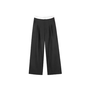 春季新款女装大码灰色阔腿西装裤胖mm垂坠感老钱风休闲裤子女款夏