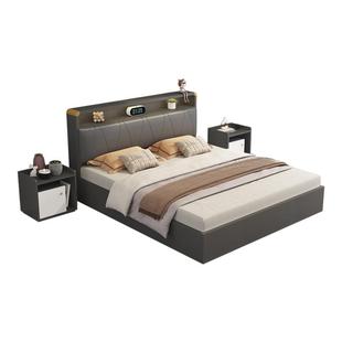 气压高箱储物床单人床现代简约箱体床双人床实木主卧收纳床板式床