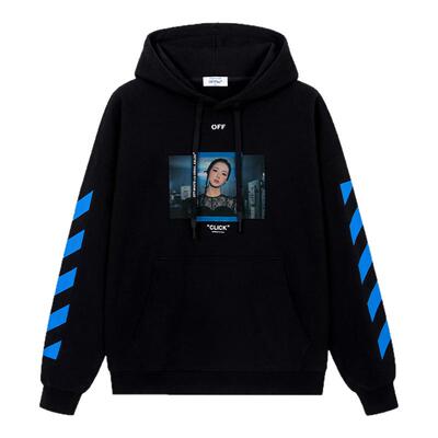 OFF-WHITE™ X JISOO 新款人像印花双箭头男女秋冬连帽卫衣