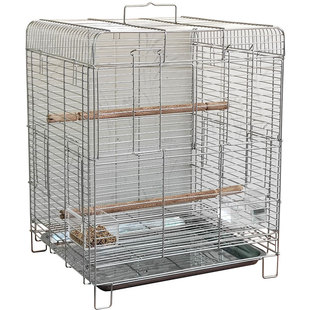 不锈钢鸟笼品质豪华别墅洗澡方形家用八哥笼子虎皮玄凤专用鹦鹉笼