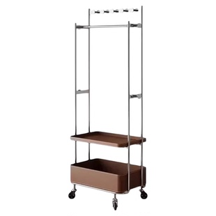 中古衣帽架不锈钢衣帽间挂衣架移动落地卧室床尾衣服收纳置物架子