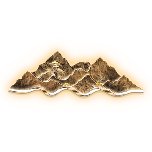 轻奢led带灯客厅装饰画沙发背景墙挂画壁画简约现代高级感山水画