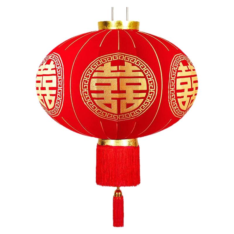 大红灯笼结婚布置喜字灯笼婚庆户外防水植绒灯笼大门口阳台大灯笼