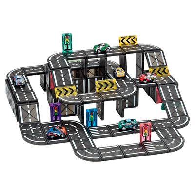 升级强磁磁力片玩具积木城市轨道