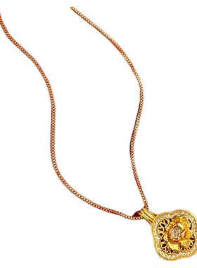 镀黄金色葫芦吊坠锁骨链女