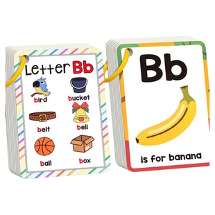 Alphabet Phonics Cards外贸卡通26个英文字母闪卡大小写英语单词