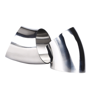 卫生级45度焊接弯头304不锈钢镜面短弯头冲压抛光对焊扶手弯管38