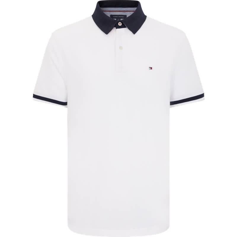 Tommy男装珠地棉撞色领口POLO衫