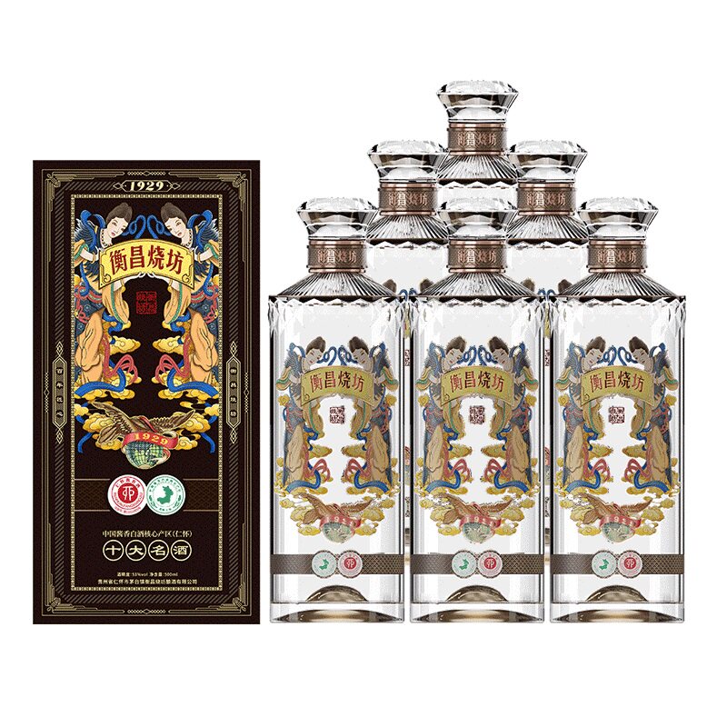 衡昌烧坊水晶钻酱香礼盒6瓶整箱
