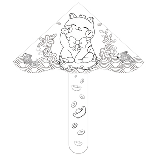 2026新儿童diy填色风筝带鱼竿微风易飞幼儿园教学活动材料包70cm