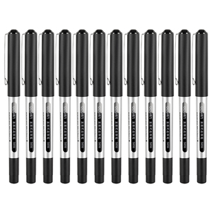 得力文具S656直液式走珠笔黑色0.5mm签字笔学生用刷题笔中性水笔