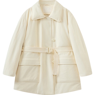 播通勤风衣式短款鸭绒羽绒服女冬季宽松户外外套DDS4RD5266