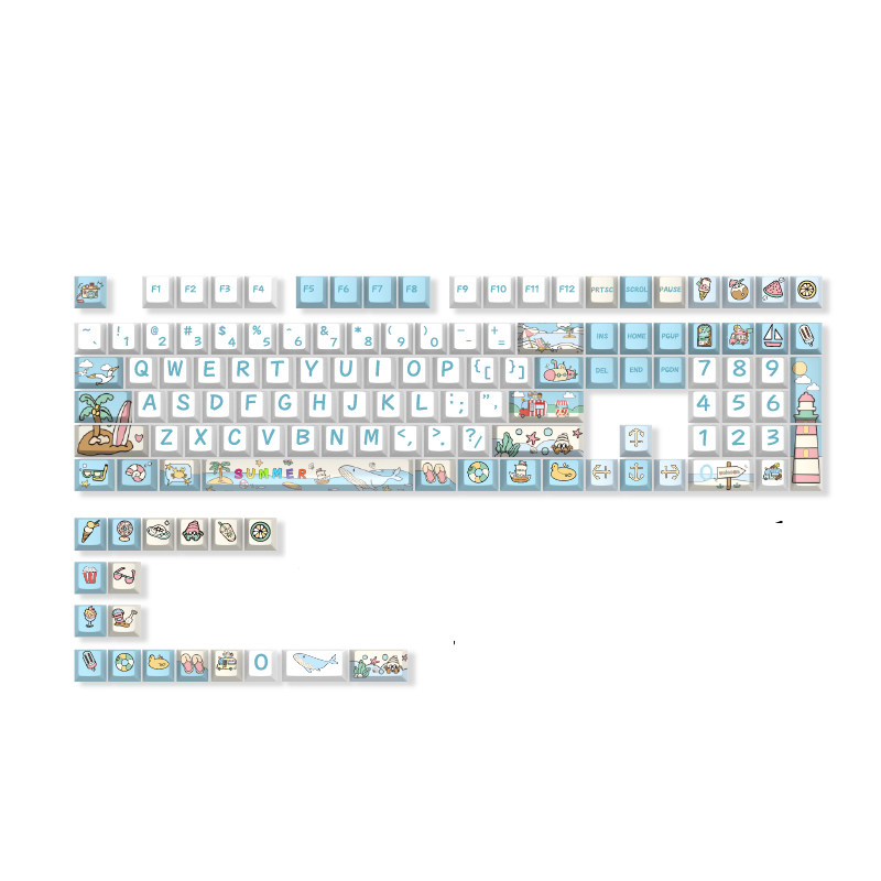 夏日海滩键帽PBT材质热升华工艺