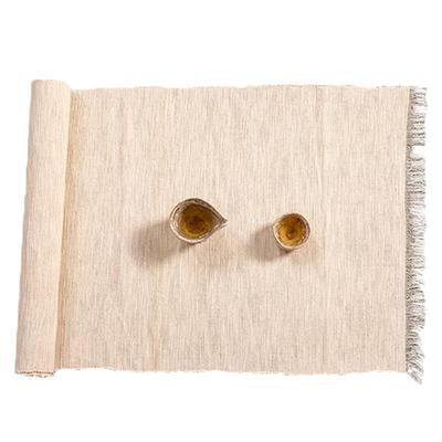 北欧风流苏苎麻夏布桌旗茶席