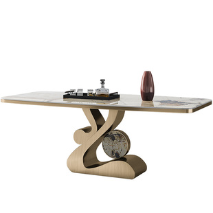 诚骏潘多拉岩板餐桌轻奢高端大气现代简约2023新款家庭吃饭餐台椅