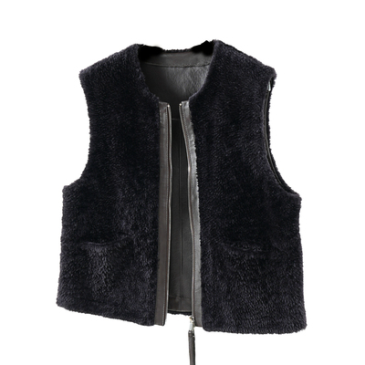 羊羔毛皮毛一体皮草毛毛马甲