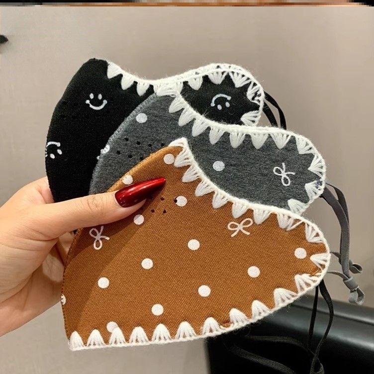 秋冬加绒保暖口罩女士高颜值护眼角显脸小加厚防风寒骑行面罩防寒