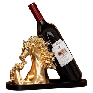 轻奢马到成功马红酒架摆件客厅玄关博古架电视柜高档装饰乔迁礼物