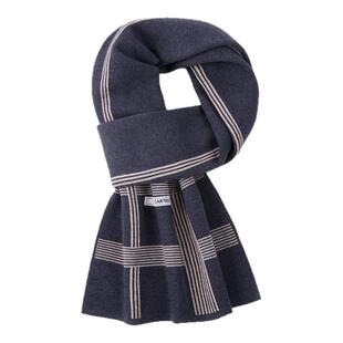 卡帝乐鳄鱼羊毛围巾男士冬季保暖2026新款针织围脖男款高档礼盒装