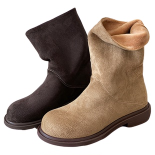 【王小毒】暖冬投递○粗跟圆头雪地靴女冬季新款秀气保暖短靴