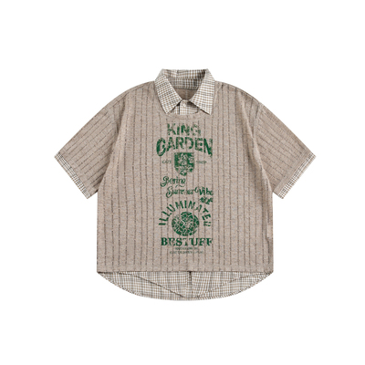 NERESUM美式复古假两件短袖T恤