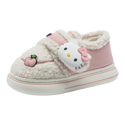 女童棉拖鞋包跟新款可爱毛绒保暖