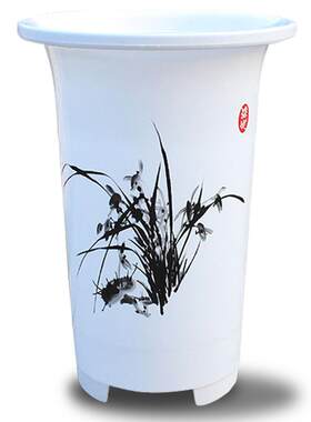 塑料兰花白色黑色仿陶瓷