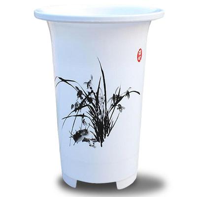 塑料兰花白色黑色仿陶瓷