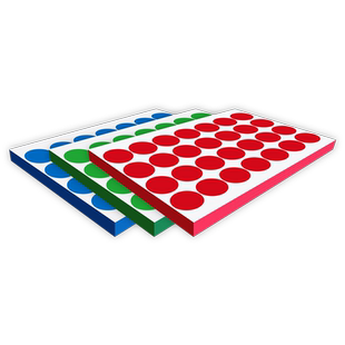 圆点标签不干胶标签打印纸A4圆形色标贴纸绿色椭圆合格证QCPASS检验ROSH实验室OK定制字母手写数字月份标签纸