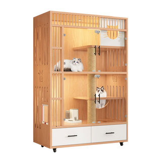 猫别墅实木大空间猫咪房子自由空间室内猫舍豪华猫爬架猫窝猫笼子