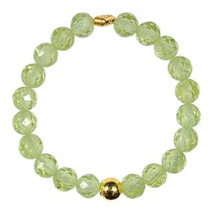 宋传承天然绿橄榄石手链女原石指环戒指送女友绿水晶通透招财幸运