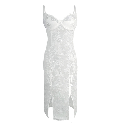 今夕何夕性感睡裙女蕾丝网纱透视