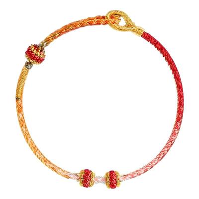 【热销第一】手绳穿黄金马年红绳