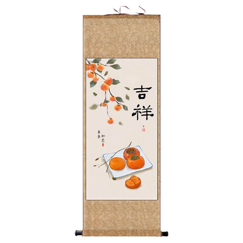 丝绸画事事如意吉祥装饰画