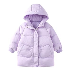 女童羽绒服中长款加厚2024冬装洋气白鸭绒宝宝儿童外套羽绒服过膝