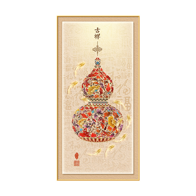 福禄吉祥玄关装饰画新中式