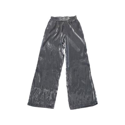 松紧腰围阔腿裤缎面质感长裤