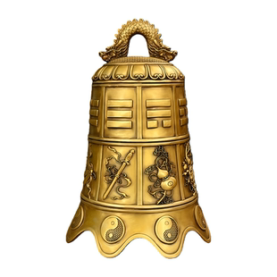 黄铜八宝钟挂件家居铜钟八卦钟寺庙庭院挂件办公室店铺铃铛挂件