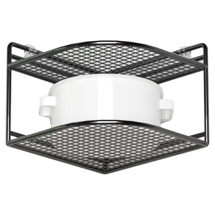 厨房免打孔转角置物架壁挂式墙角分层放锅架子多功能拐角三角锅架