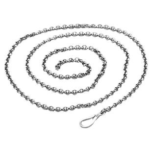 加厚s925纯银项链勾扣o形链男士珍珠 锁骨链日韩十字链女款毛衣链