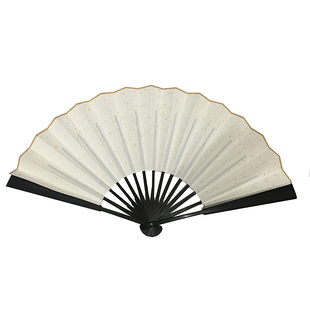 宣纸折扇复古汉服拍摄万年红黄绿黑彩色 diy手绘空白书画创作扇子