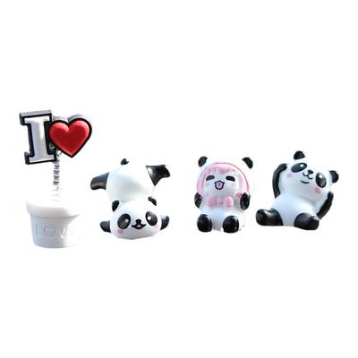 可爱小熊猫车内中控台显示屏摆件