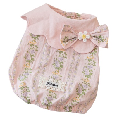 夏款碎花蝴蝶结猫咪狗狗宠物衣服