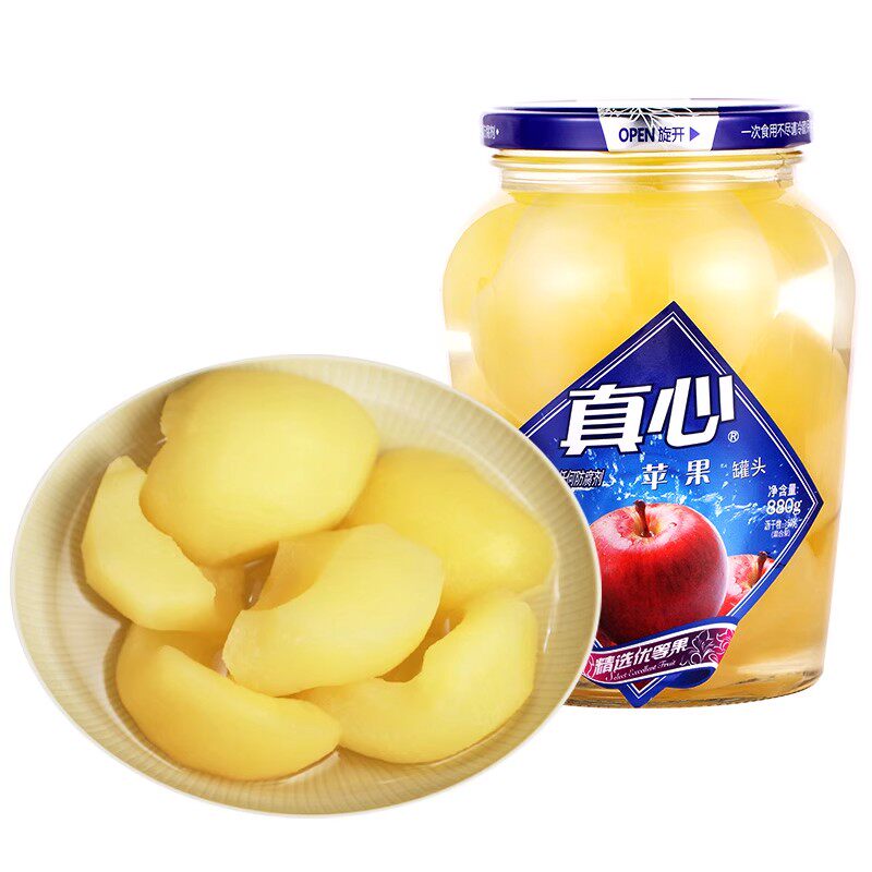 真心罐头苹果罐头880g开盖即食