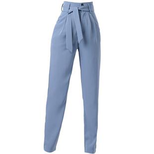 新朵拉丁舞裤子女士秋季新款高腰国标摩登舞交谊舞练功口袋舞蹈裤