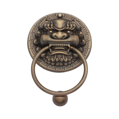 中式仿古纯铜大门拉手老虎头老式