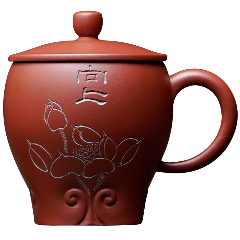 重器 宜兴紫砂杯纯全手工名家吴春艳茶杯子家用泡茶带盖 向上向善